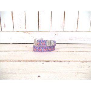 Southwestern pink/blue  woven cloth tribal belt/vintage western belt